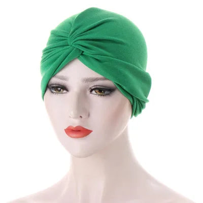 Muslim Women Stretch Cotton Striped Beanie Turban Chemo Hat Head Wrap Cap Headwear for Cancer Patients