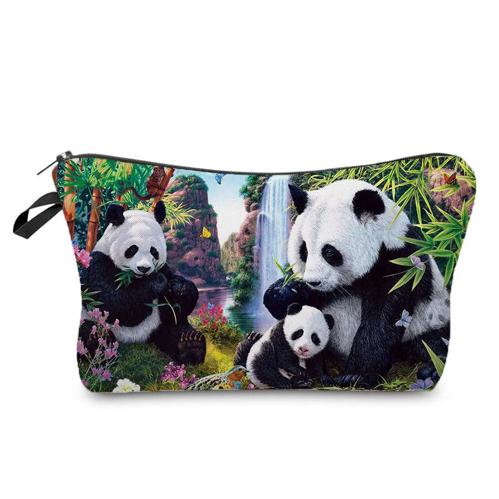 Portable Compact Zipper Makeup Animal Print Washing And Makeup Bag