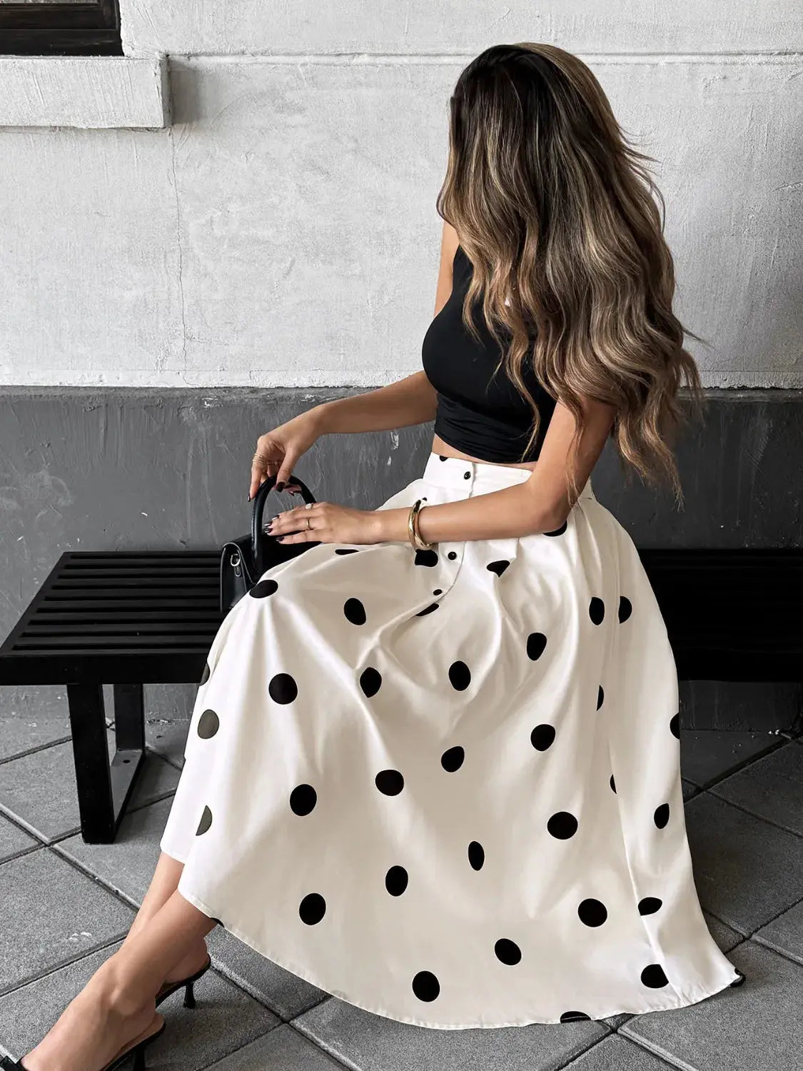 Polka Dot Skirt Trendsi