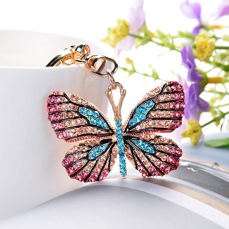 Creative Butterfly Full Diamond Alloy Keychain Pendant