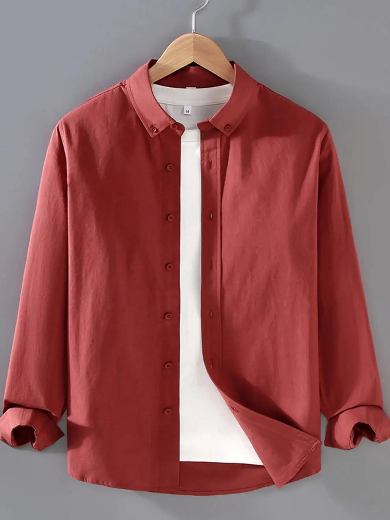 Men's Plus Size Button Up Long Sleeve Shirt Trendsi
