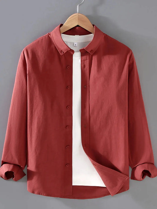 Men's Plus Size Button Up Long Sleeve Shirt Trendsi