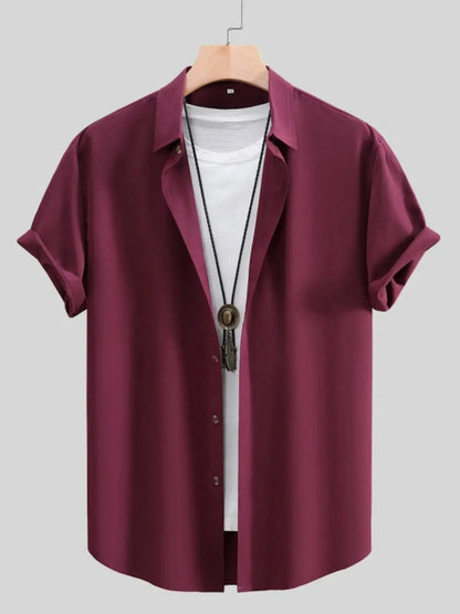 Men's Button Up Short Sleeve Shirt Trendsi