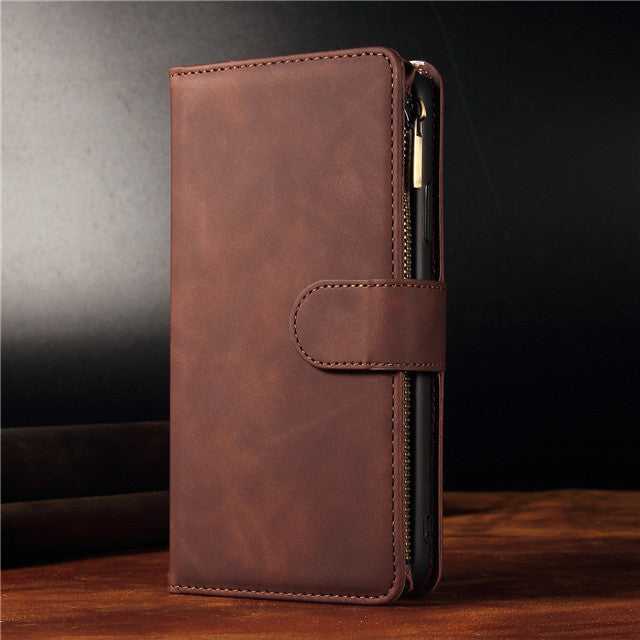 Multifunctional zipper mobile phone case multi Card Wallet Leather Case