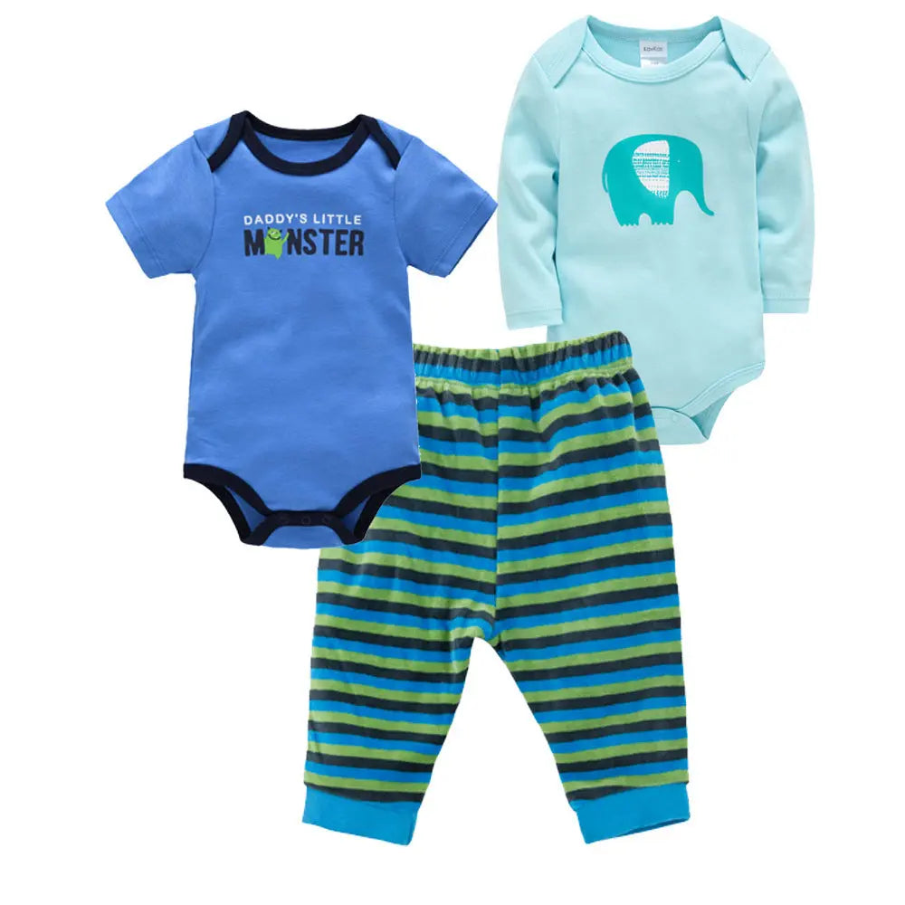 Solid Color Korean Newborn Baby Clothes Kids Set eprolo