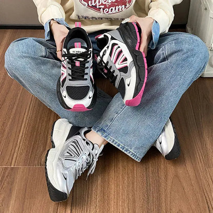 Lace-Up Platform Athletic Shoes Trendsi