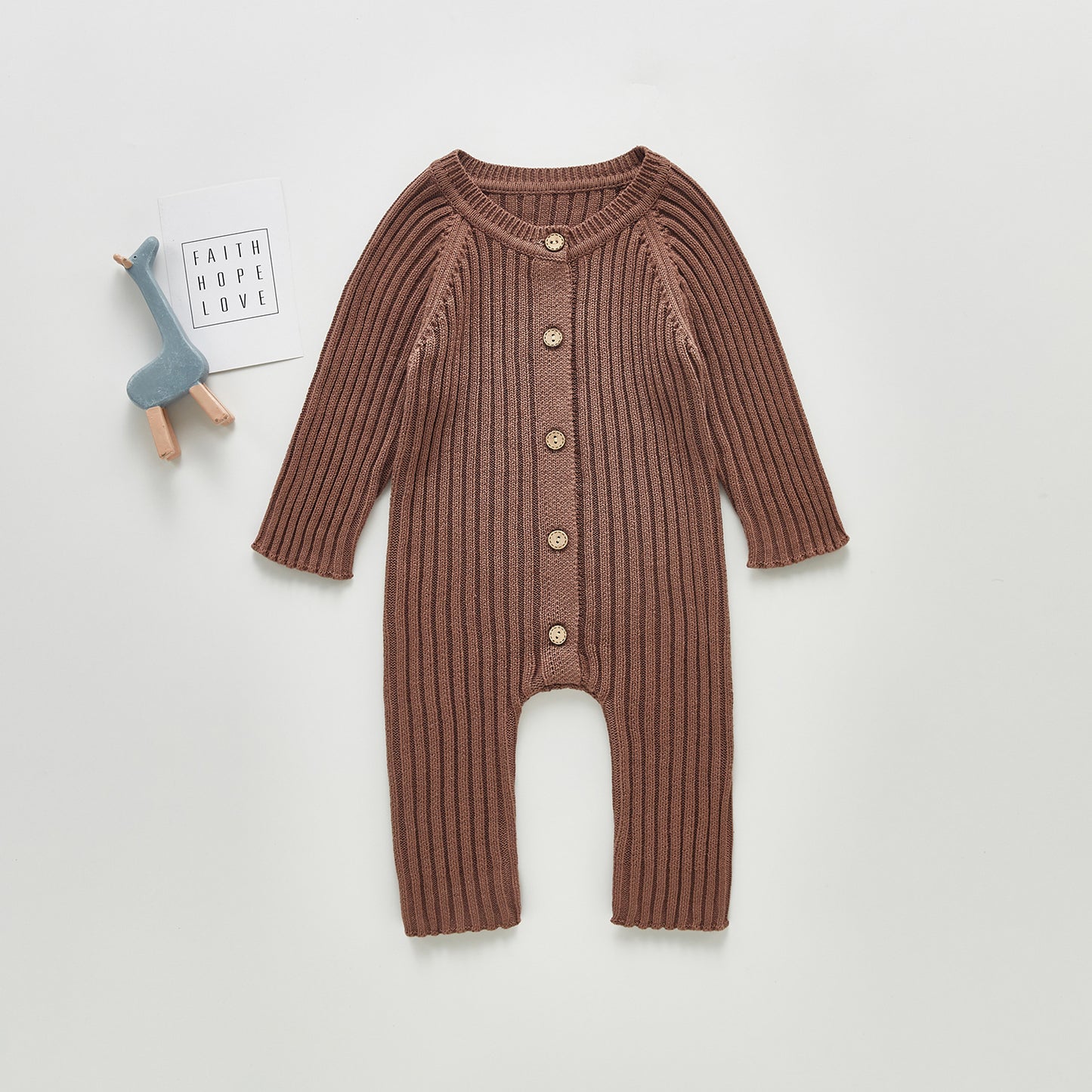 Baby Spring And Autumn Clothes For Men And Women Baby Long-sleeved Knitted One-piece Romper Romper Sweater Go Out One-piece