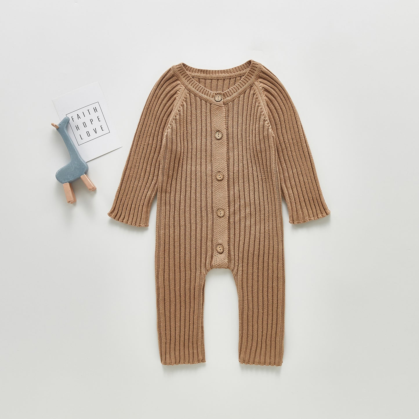 Baby Spring And Autumn Clothes For Men And Women Baby Long-sleeved Knitted One-piece Romper Romper Sweater Go Out One-piece