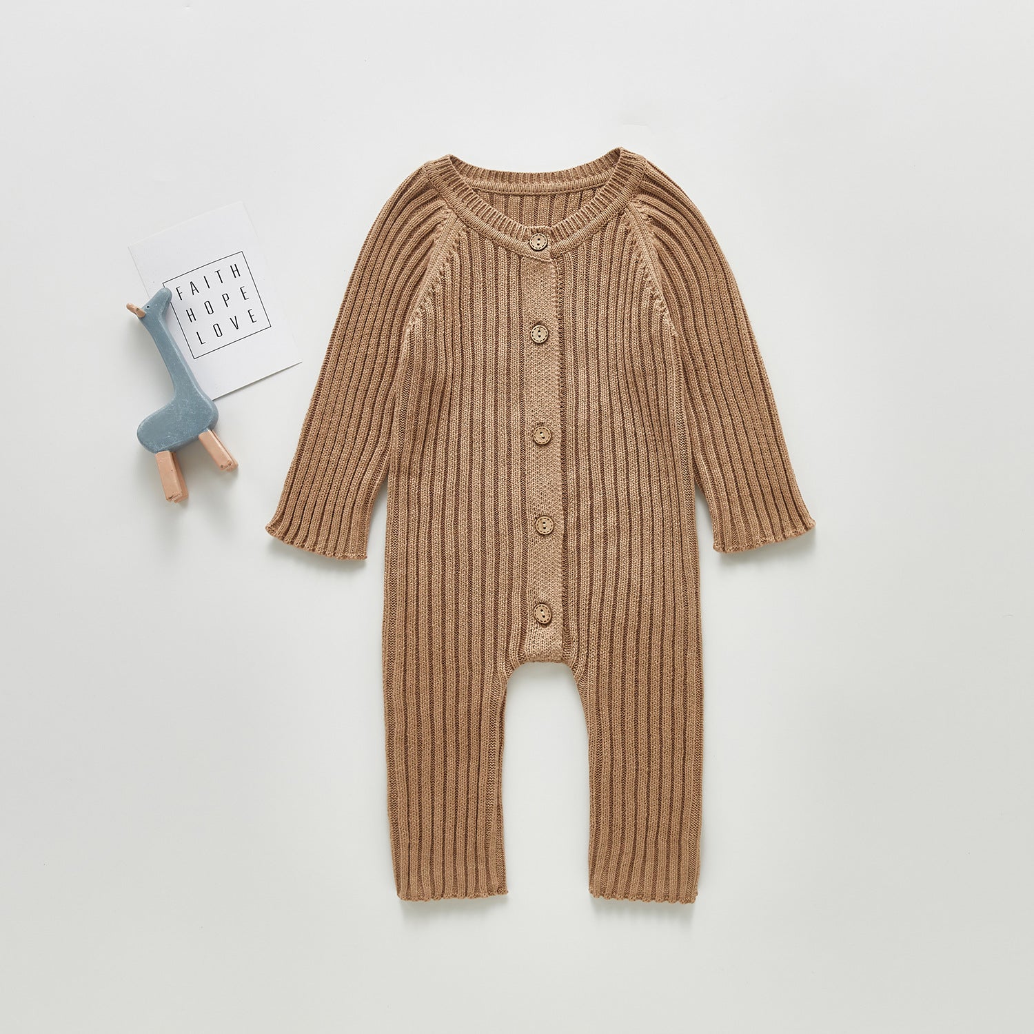 Baby Spring And Autumn Clothes For Men And Women Baby Long-sleeved Knitted One-piece Romper Romper Sweater Go Out One-piece
