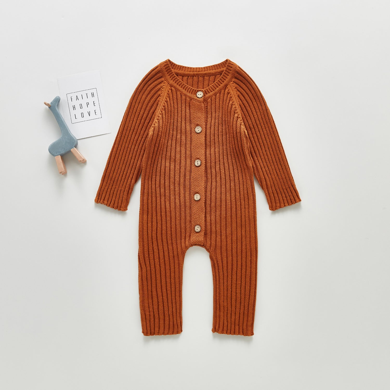Baby Spring And Autumn Clothes For Men And Women Baby Long-sleeved Knitted One-piece Romper Romper Sweater Go Out One-piece