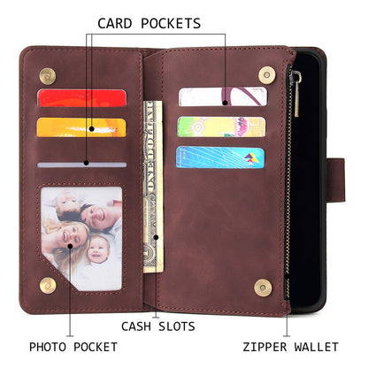 Multifunctional zipper mobile phone case multi Card Wallet Leather Case