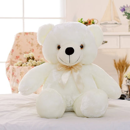 Teddy Bear Stuffed Animals Plush Toy Colorful Glowing Pillow For Kids
