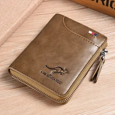 New Men Wallets Fashion Short Desigh Zipper Card Holder Men Leather Purse Solid Coin Pocket High Quality Male Purse eprolo