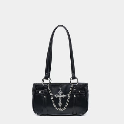 Gothic Dark Cross Chain Shoulder Bag