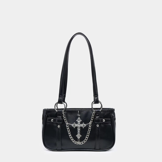 Gothic Dark Cross Chain Shoulder Bag