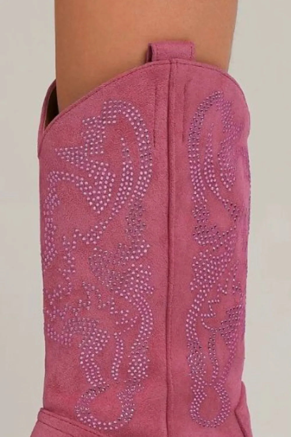 Rhinestone pointed Boots featuring elegant rhinestone accents and chic pointed toe design for girls.