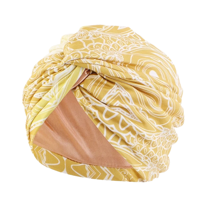 Bohemian Style Cap Satin Fabric in Printed Twist texture for Girls