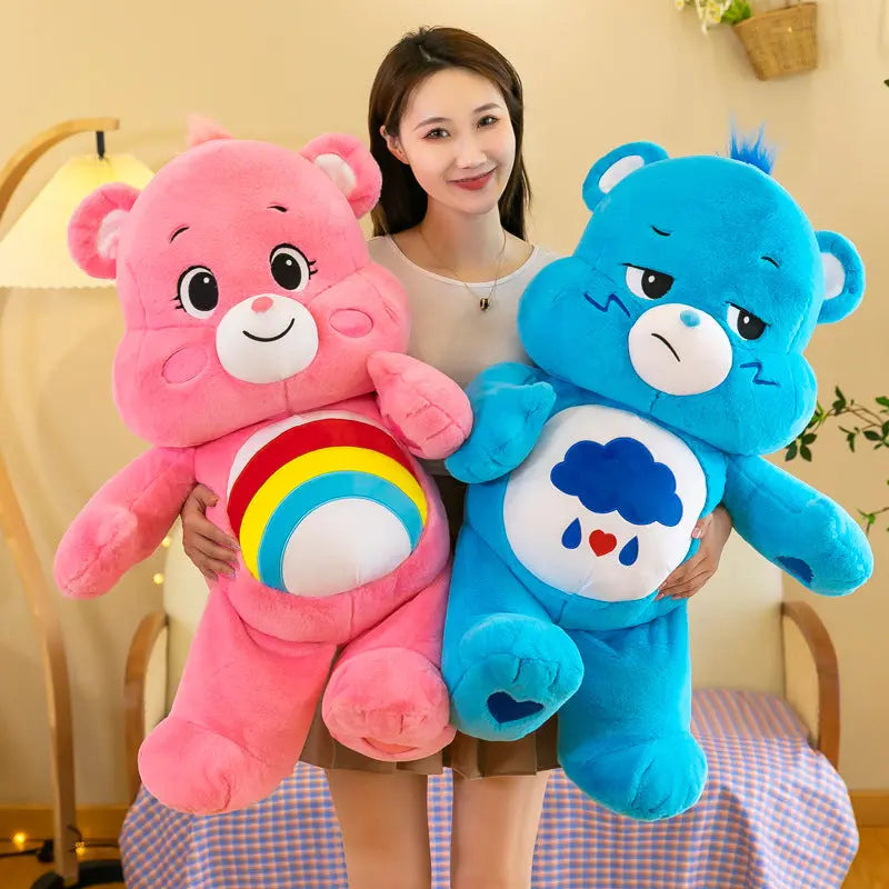Three-color Bear Pillow Plush Toy Rainbow Bear Doll Cute Panda eprolo