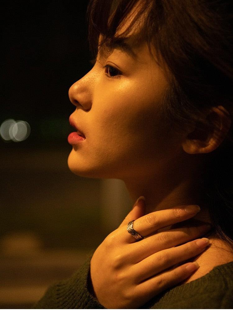 Original Design Angel A Silver plated Copper Couple's Ring for Men and Women