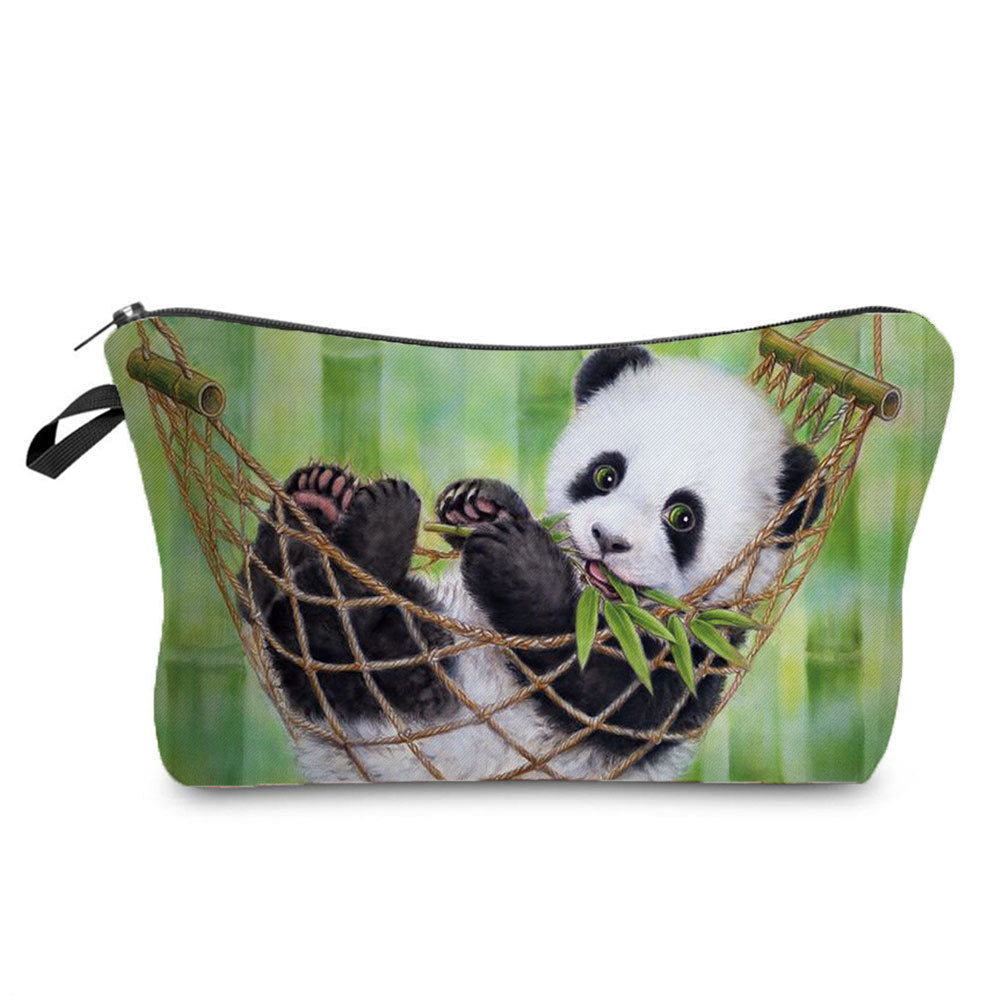 Portable Compact Zipper Makeup Animal Print Washing And Makeup Bag