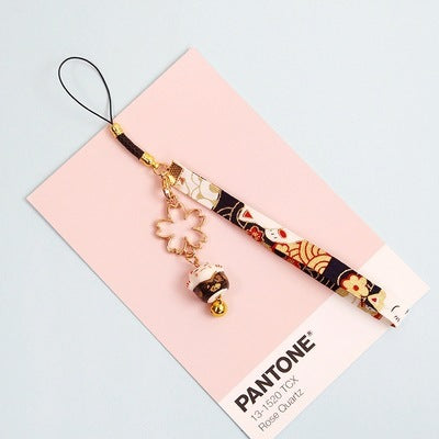Cat Bell Flower Light Gold Mobile Phone Chain Mobile Phone Pendant
