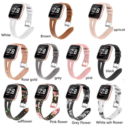Leather Pattern Strap Water Drop Narrow Opening Watch