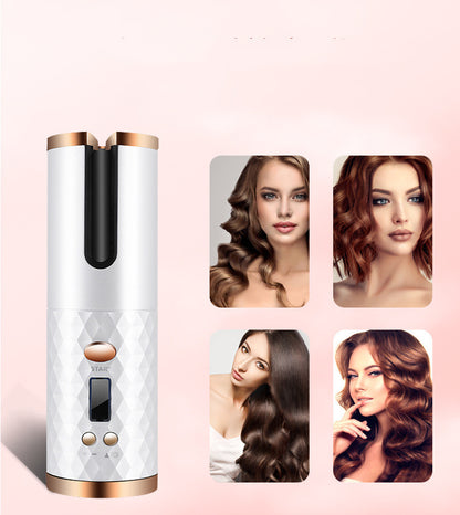 Rechargeable Automatic Hair Curler Iron LCD Display