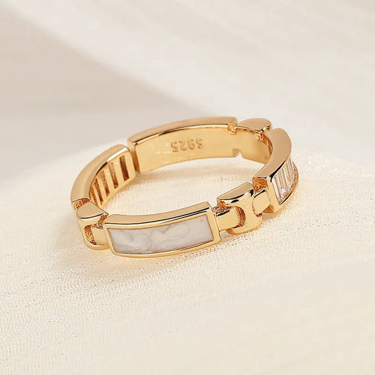 Champagne Gold Bone Light Luxury High Jewellery Ring For Women Easy Bazaar
