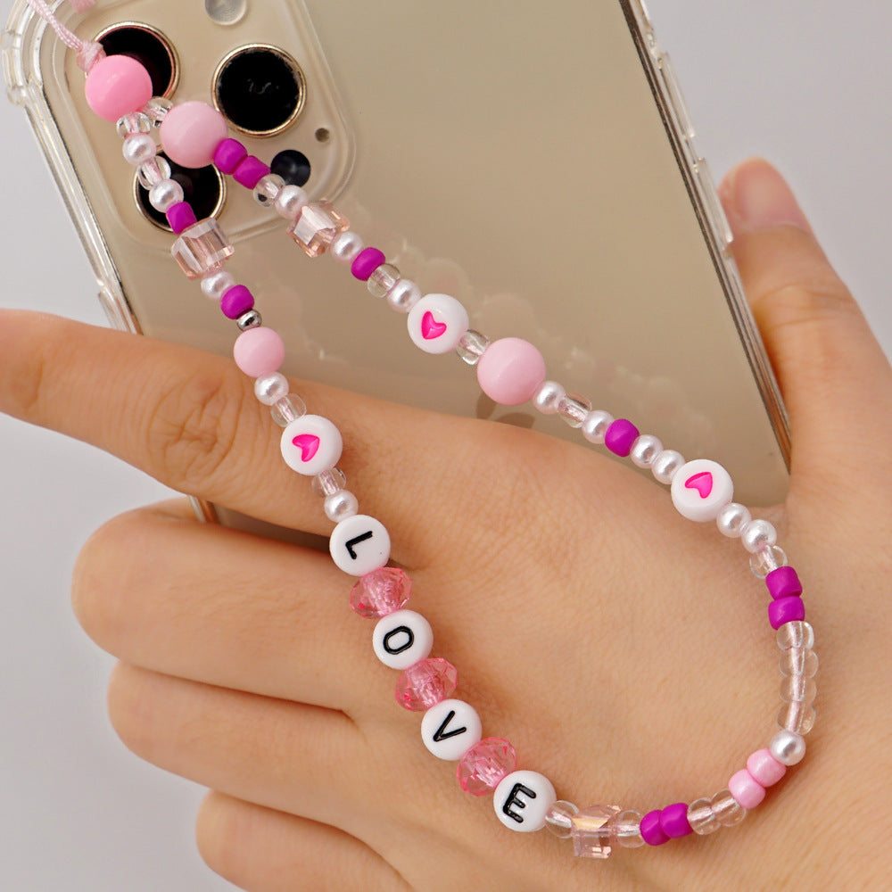 Acrylic Beaded Mobile Phone Lanyard