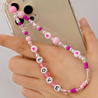 Acrylic Beaded Mobile Phone Lanyard