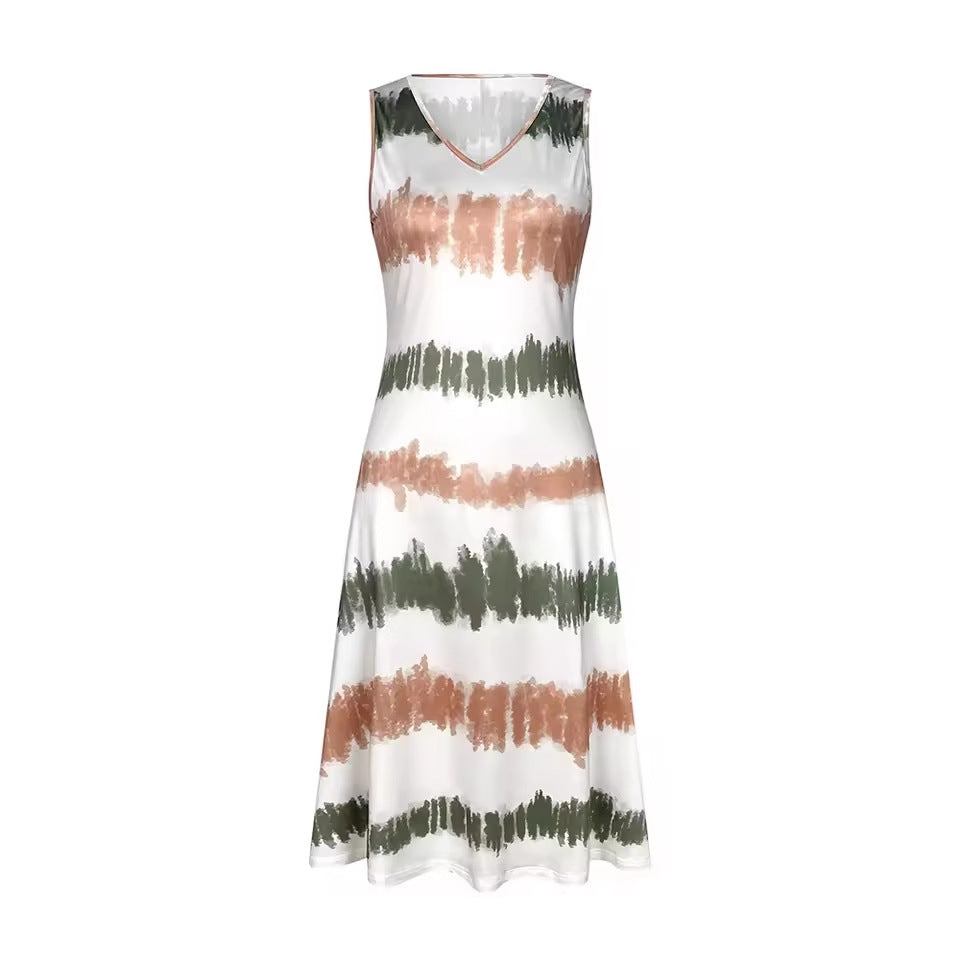 Long Dress A-line Pure Color Cardigan Top Two-piece Set