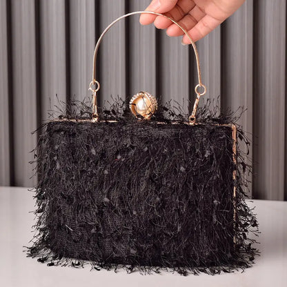 Tassel Handbags Women Dress Party Evening Bag Fashion Luxury Designer Square Bags Crossbody Shoulder Bag Ladies Easy Bazaar