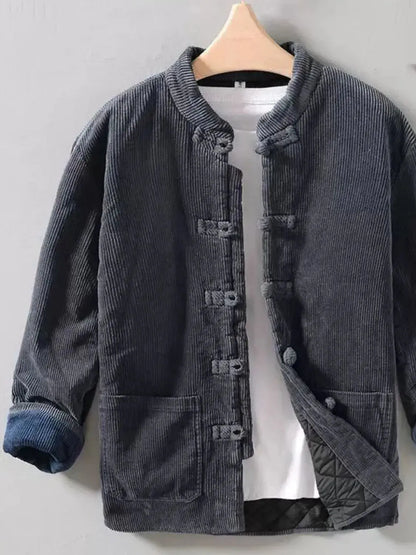 Men's Button Front Long Sleeve Jacket Trendsi