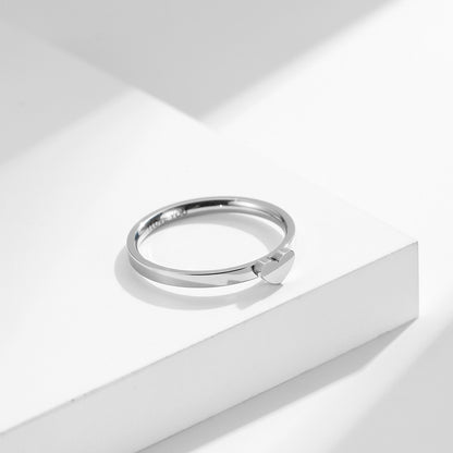 Jewelry Titanium Steel Heart-Shaped Hollow Couple Pair Ring Ring Men And Women Proposal Engagement Ring Gift