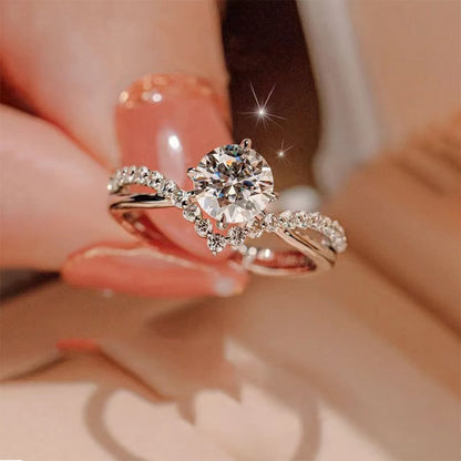 Diamond ring 1carat crown open ring