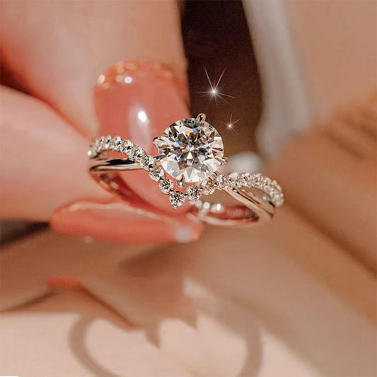 Diamond ring 1carat crown open ring