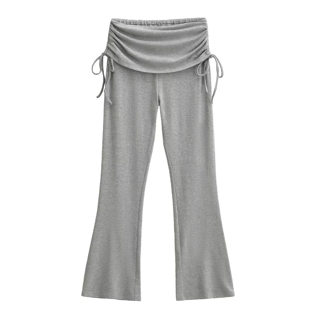 High waisted straight leg casual pants for women