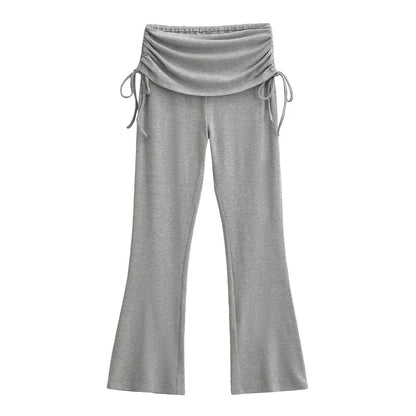 High waisted straight leg casual pants for women