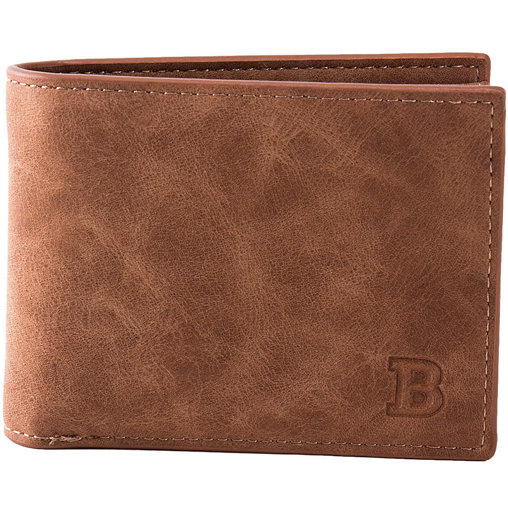 Premium leather wallet for men brown genuine leather texture detail