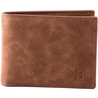 Premium leather wallet for men brown genuine leather texture detail
