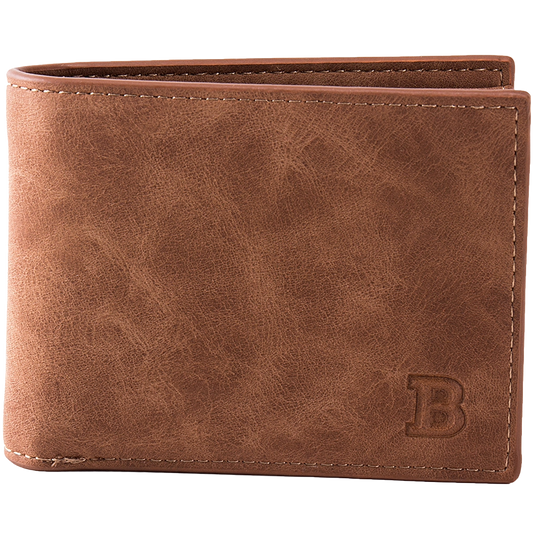 Premium leather wallet for men brown genuine leather texture detail