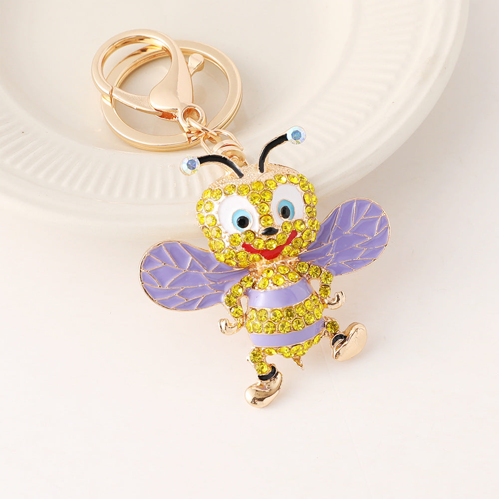 Creative Diamond Studded Cute Bee Keychain Exquisite Keychain Pendant
