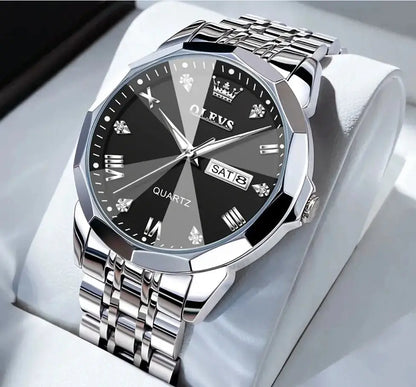 Roman Scale Double Calendar Quartz Watch Waterproof Easy Bazaar