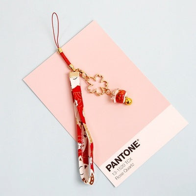 Cat Bell Flower Light Gold Mobile Phone Chain Mobile Phone Pendant