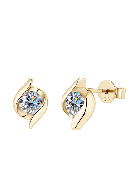1 Carat Moissanite 925 Sterling Silver Stud Earrings