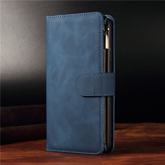 Multifunctional zipper mobile phone case multi Card Wallet Leather Case