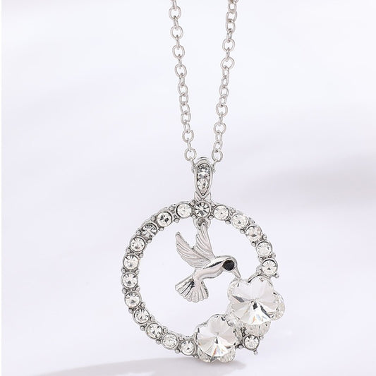 Crystal Hummingbird Pendant for Women