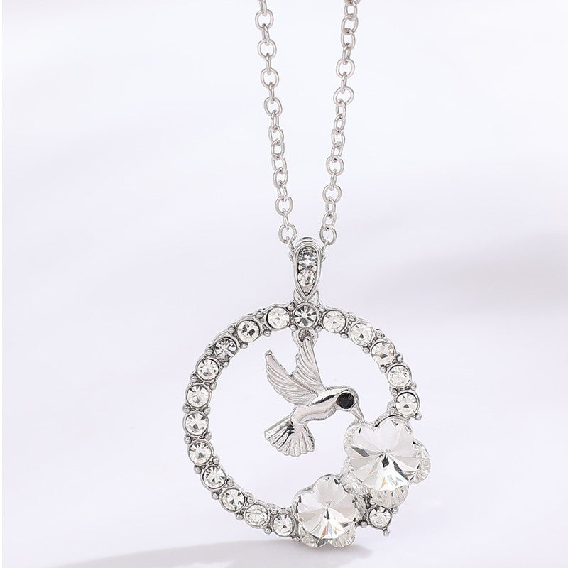 Crystal Hummingbird Pendant for Women