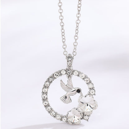 Crystal Hummingbird Pendant for Women