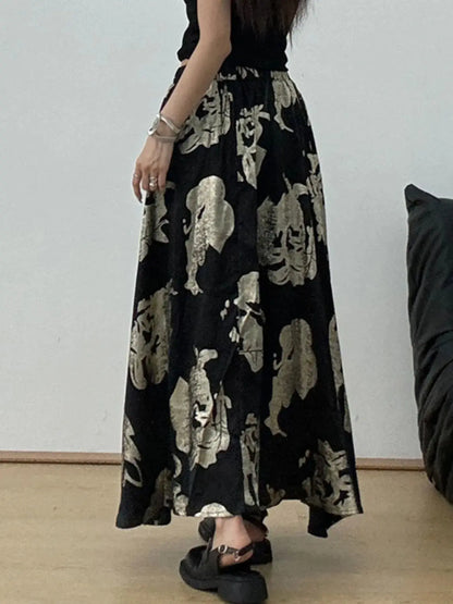 Printed Wide Leg Skirt Trendsi